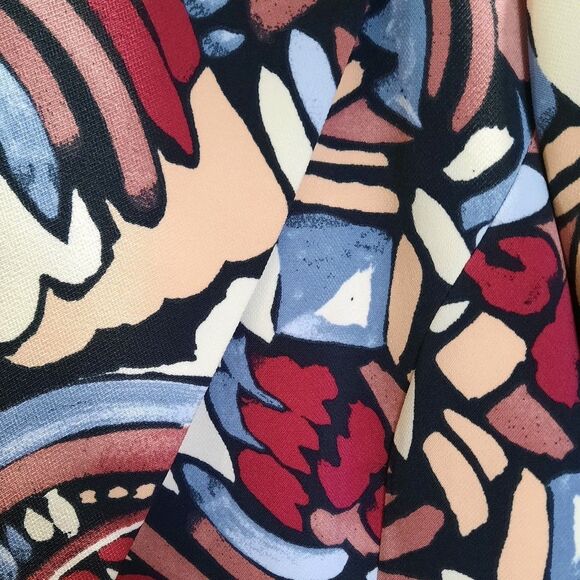 NINA PARKER Trendy Abstract Blazer Jacket Multicolor Red Blue Plus Size 3X - Picture 4 of 14